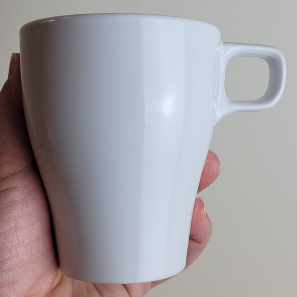IKEA FÄRGRIK Mug White 8oz Retro Stackable Nesting Tapered Stoneware cup coffee. - Picture 8 of 10